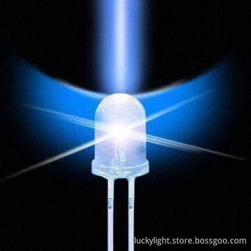 5mm Round Lamp LED with Flange Type, Blue Color, 470nm Wavelength, 9,400mcd